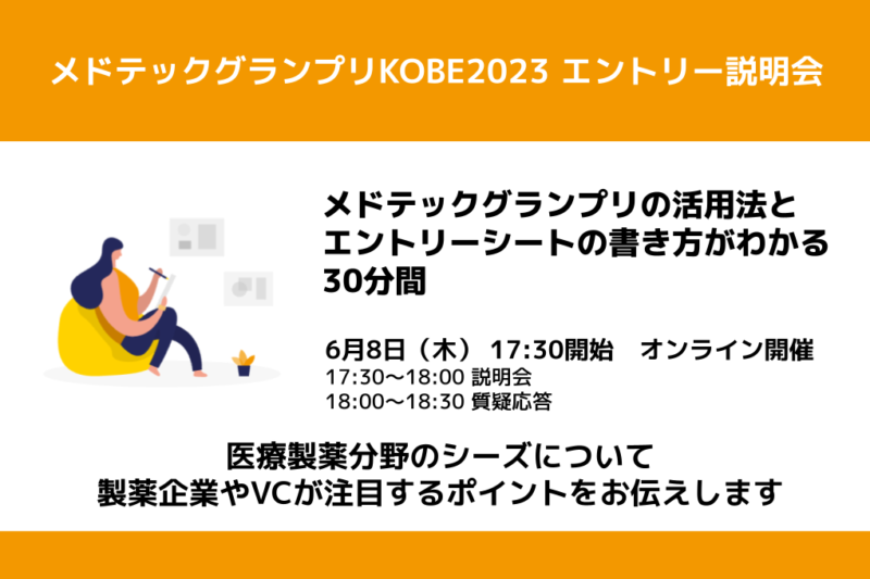 【6/8・オンライン】メドテックグランプリKOBE2023エントリー説明会を実施します
