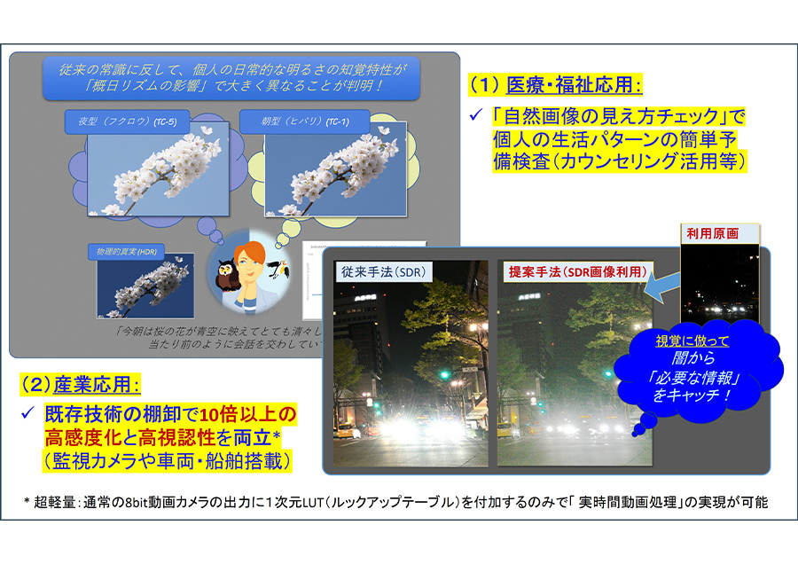夜間の視覚特性を応用した視認性改善ソフトウエア