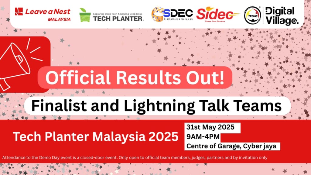 Announcement of Finalists & Lightning Talk Teams for TECH PLAN DEMO DAY in Malaysia 2025