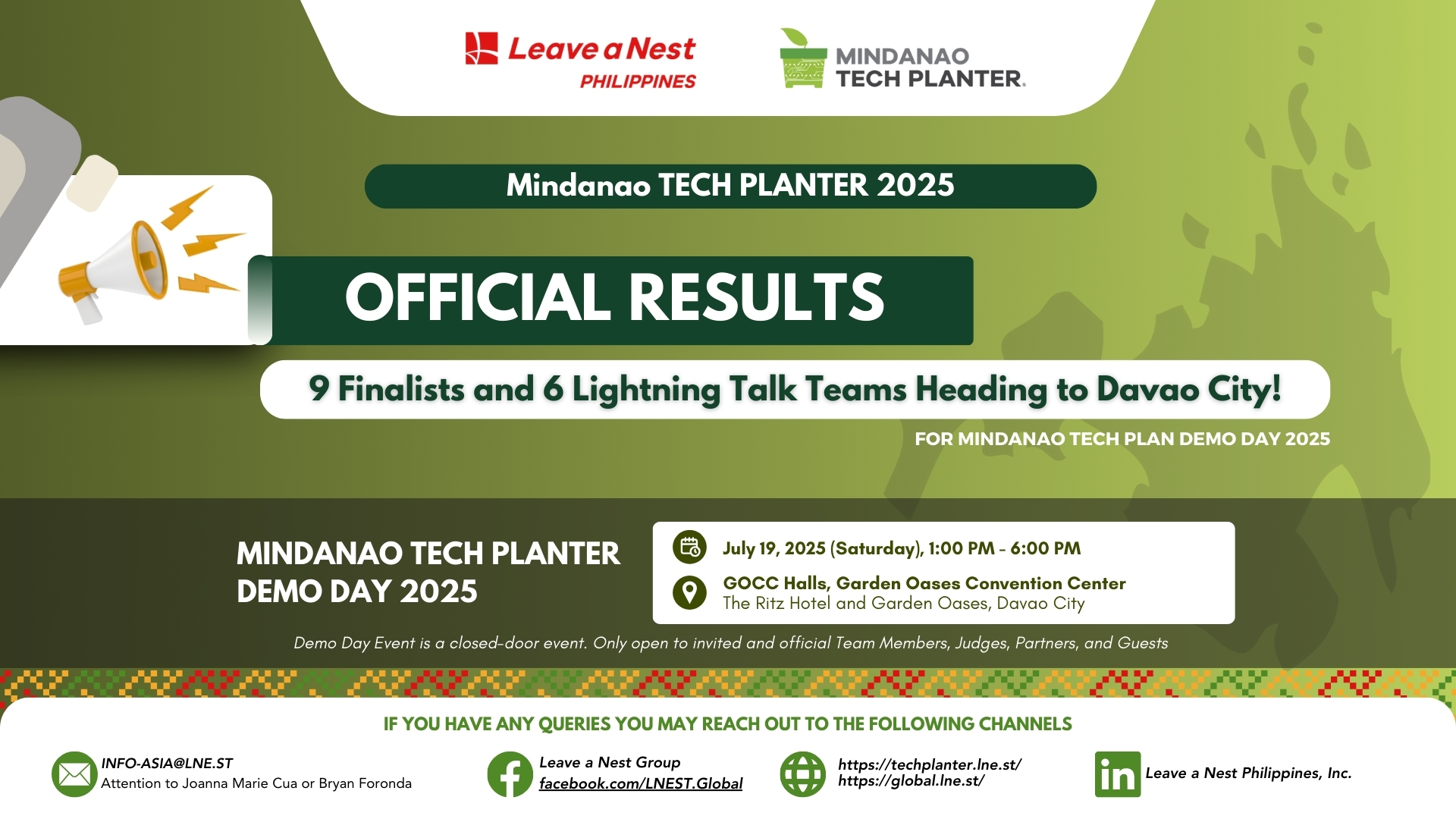 Unlocking Mindanao’s Innovation Frontier: Finalists and Lightning Talk Teams of the Inaugural Mindanao TECH PLANTER 2025!