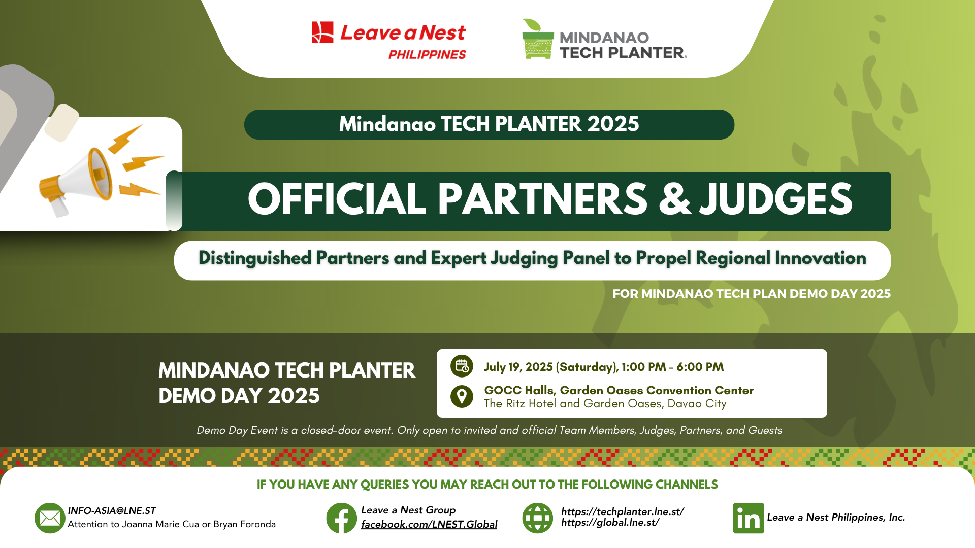Mindanao TECH PLANTER 2025 unveils Local and Foreign Partners and Judges to Propel Regional Innovation