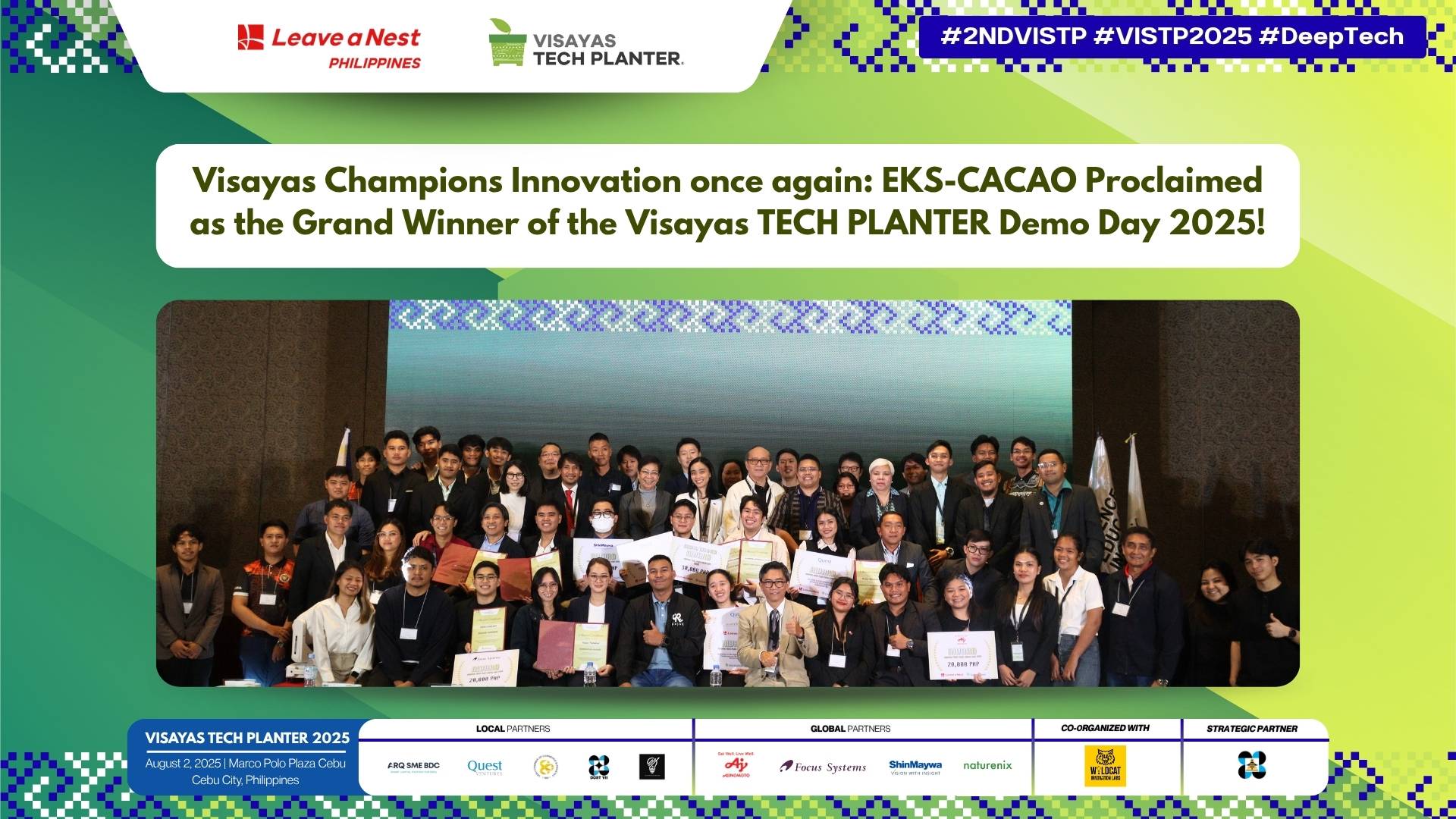 Visayas Champions Innovation once again: EKS-CACAO Proclaimed as the Grand Winner of the Visayas TECH PLANTER Demo Day 2025!