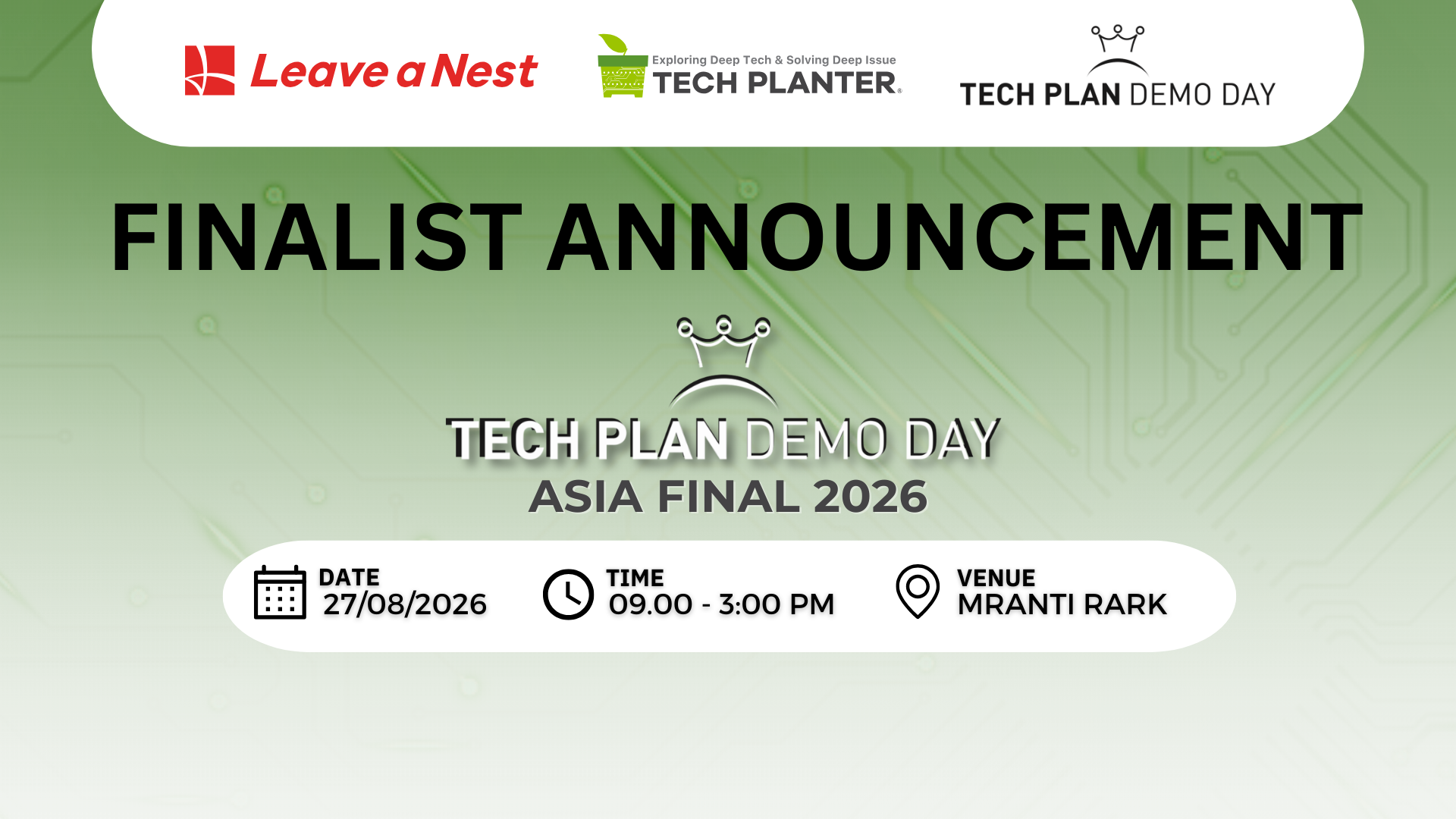 TECH PLANTER Asia Final 2026 Announces 14 Outstanding Finalists